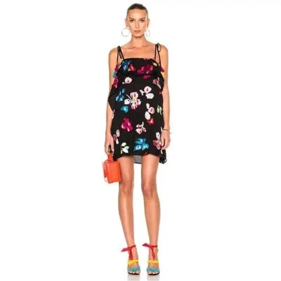 Tanya Taylor Gabriella Silk Georgette Boho Tassel Mini Dress. Size 2. Gorgeous! - Picture 2 of 16